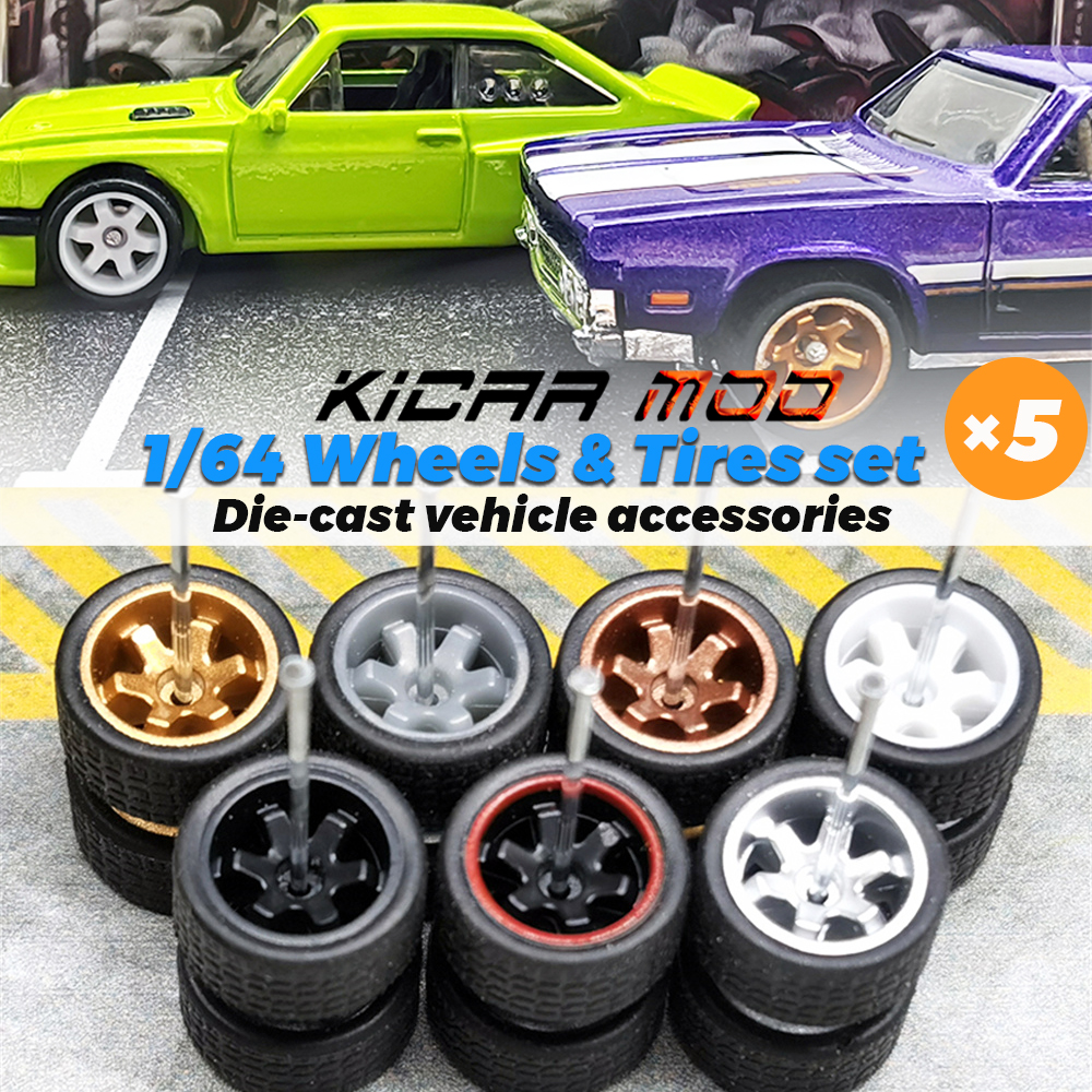 Die Cast Car 1 64 - 1/64 Wheels with Fixed Black Rubber