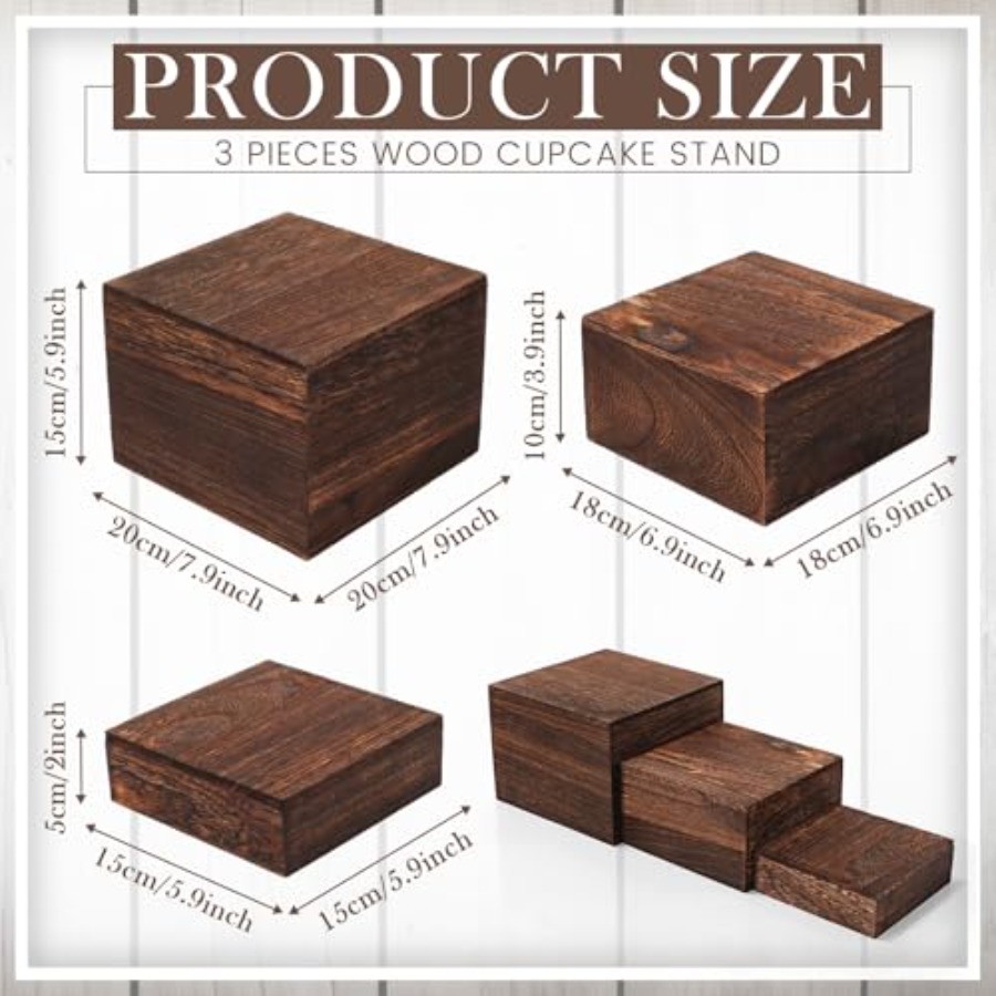 6 Pcs Wood Display Risers Rust – обзор и цена Display Risers Set