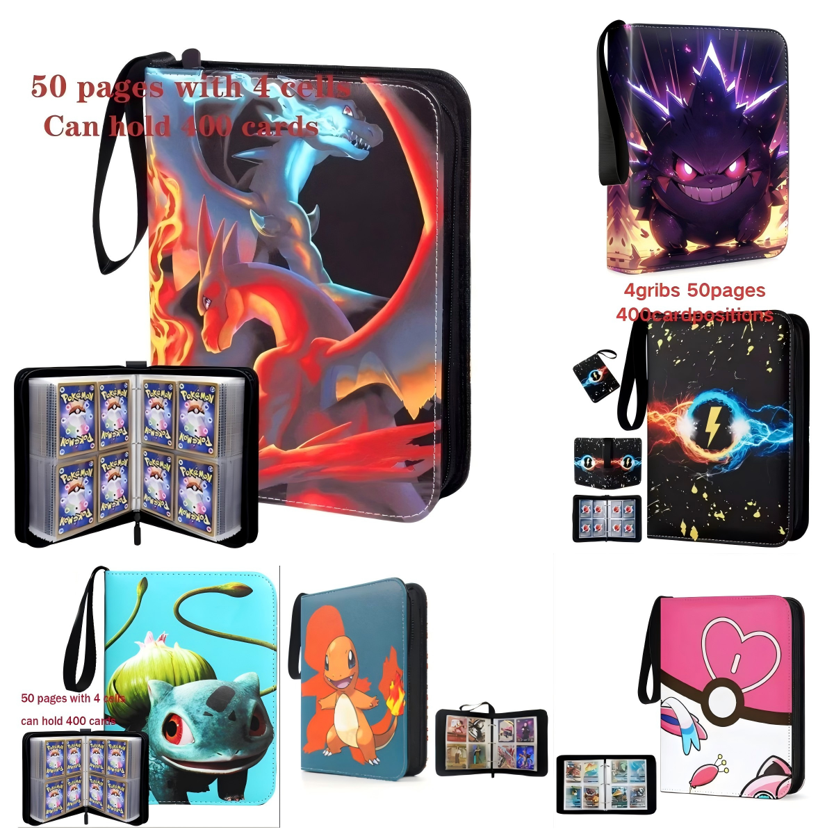 Charizard Gengar Pikachu Card  – обзор и цена Trading Card Binder