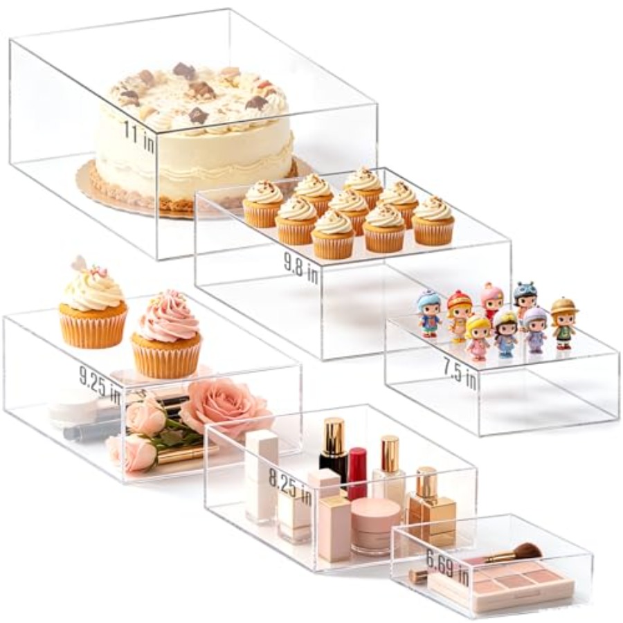 6Pcs Clear Acrylic Risers Disp – обзор и цена Display Risers Set