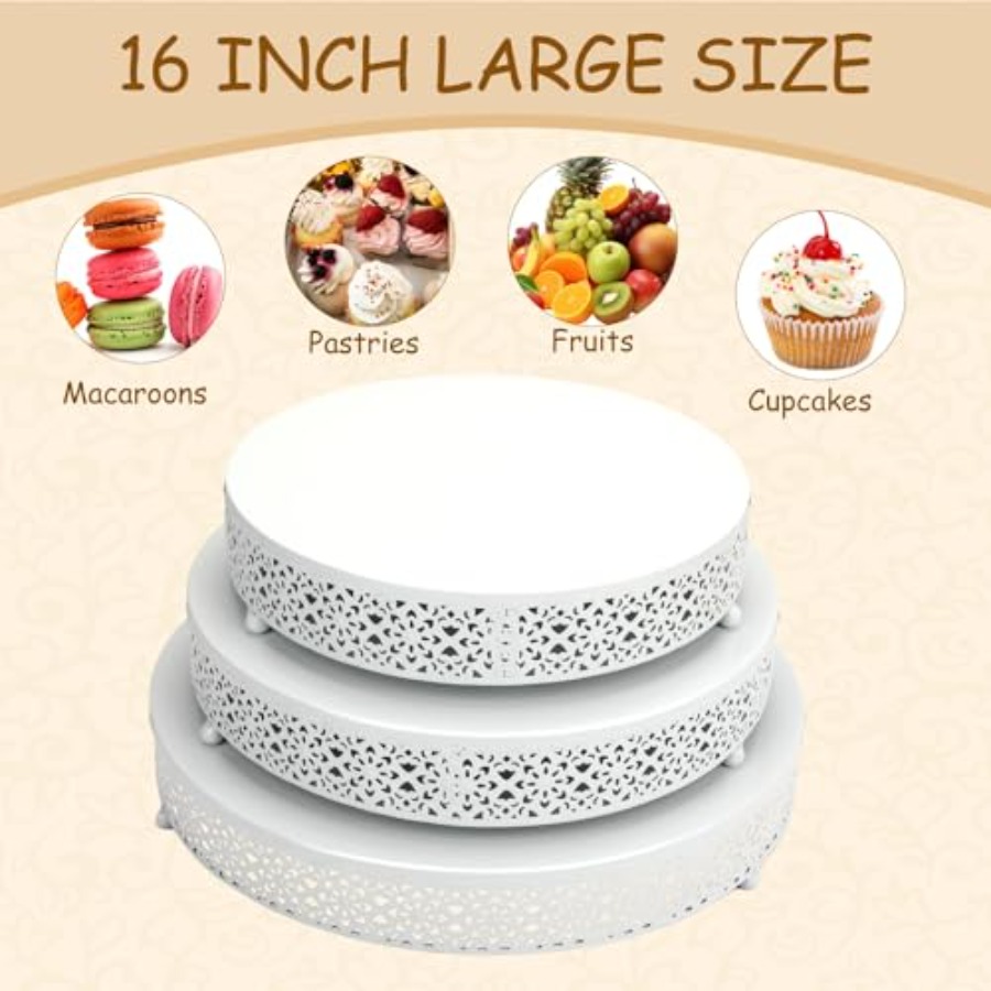 3 Pcs Cake Stands Set 16'' 14' – обзор и цена Display Risers Set