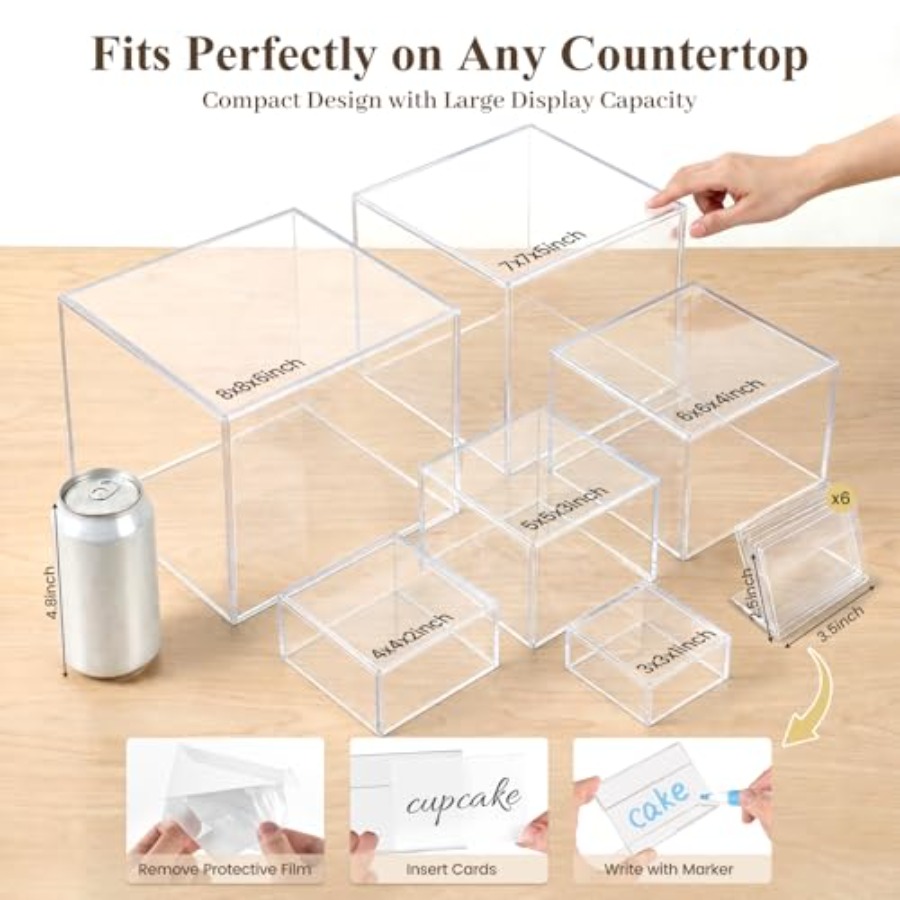 6PCS Clear and Buffet Risers w – обзор и цена Display Risers Set