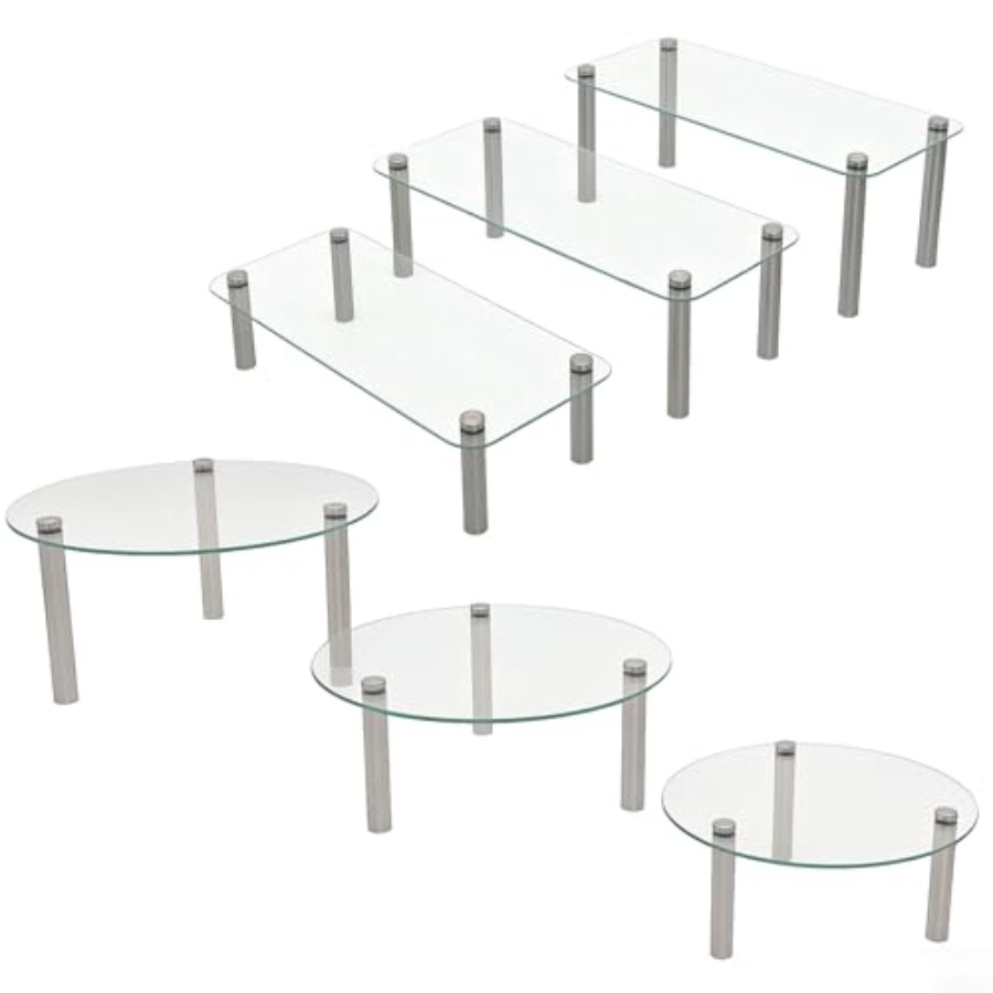 Tempered Glass Cake Stands Set – обзор и цена Display Risers Set